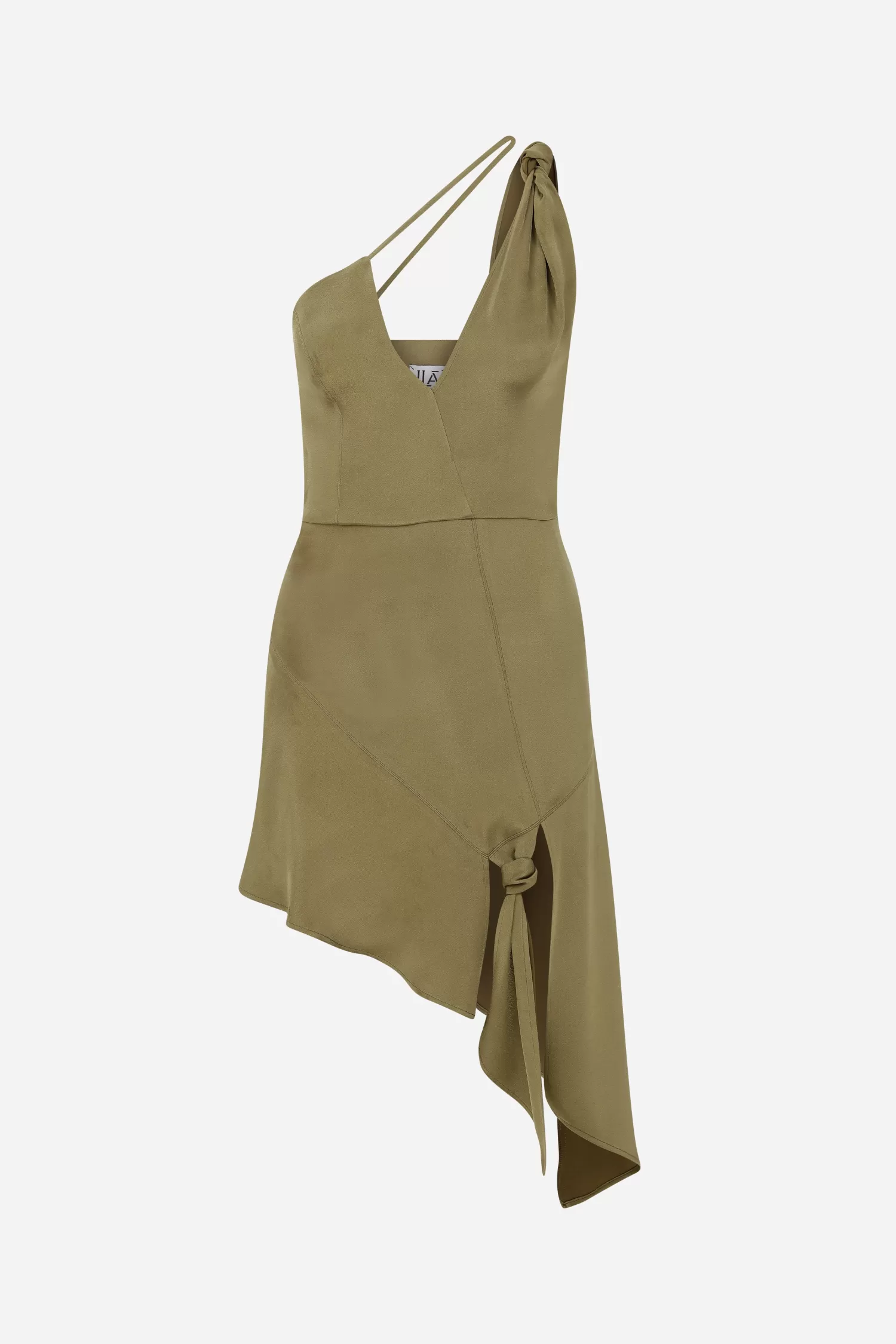 Hot Allure - One Shoulder Mini Dress with Front Slit and Knot Detail Resort 24 | Dresses