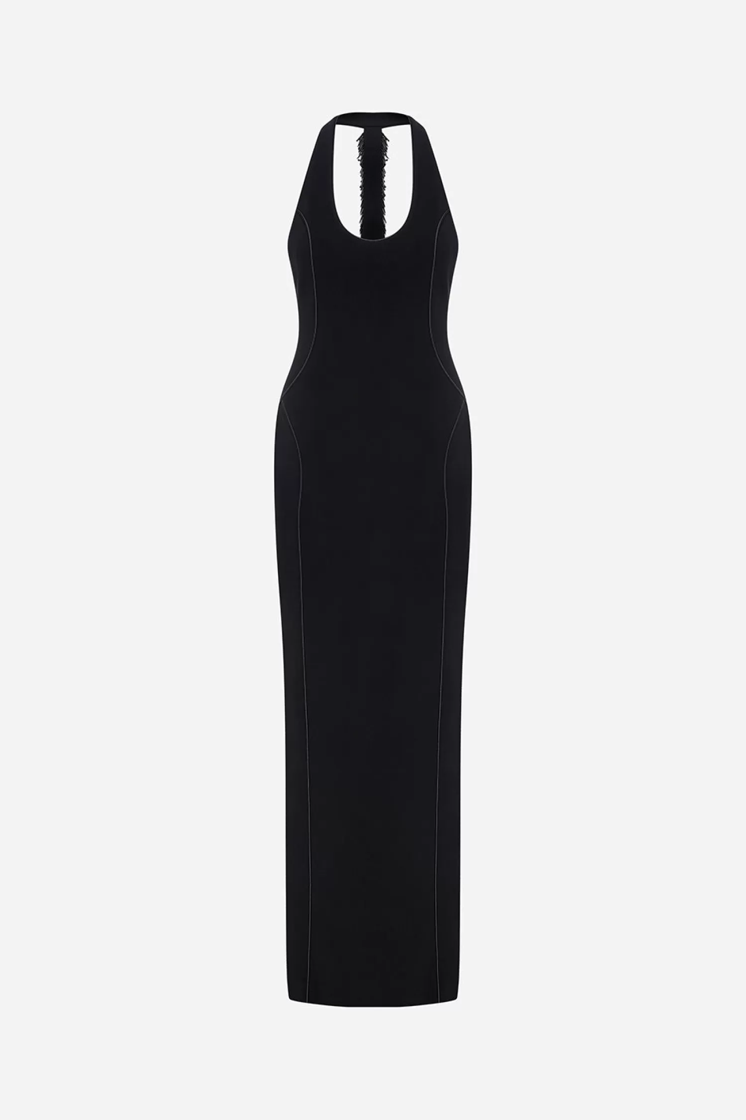 Online April - U Neck Beaded Fringe Detailed On Back Maxi Dress Fall/winter '25 | Dresses
