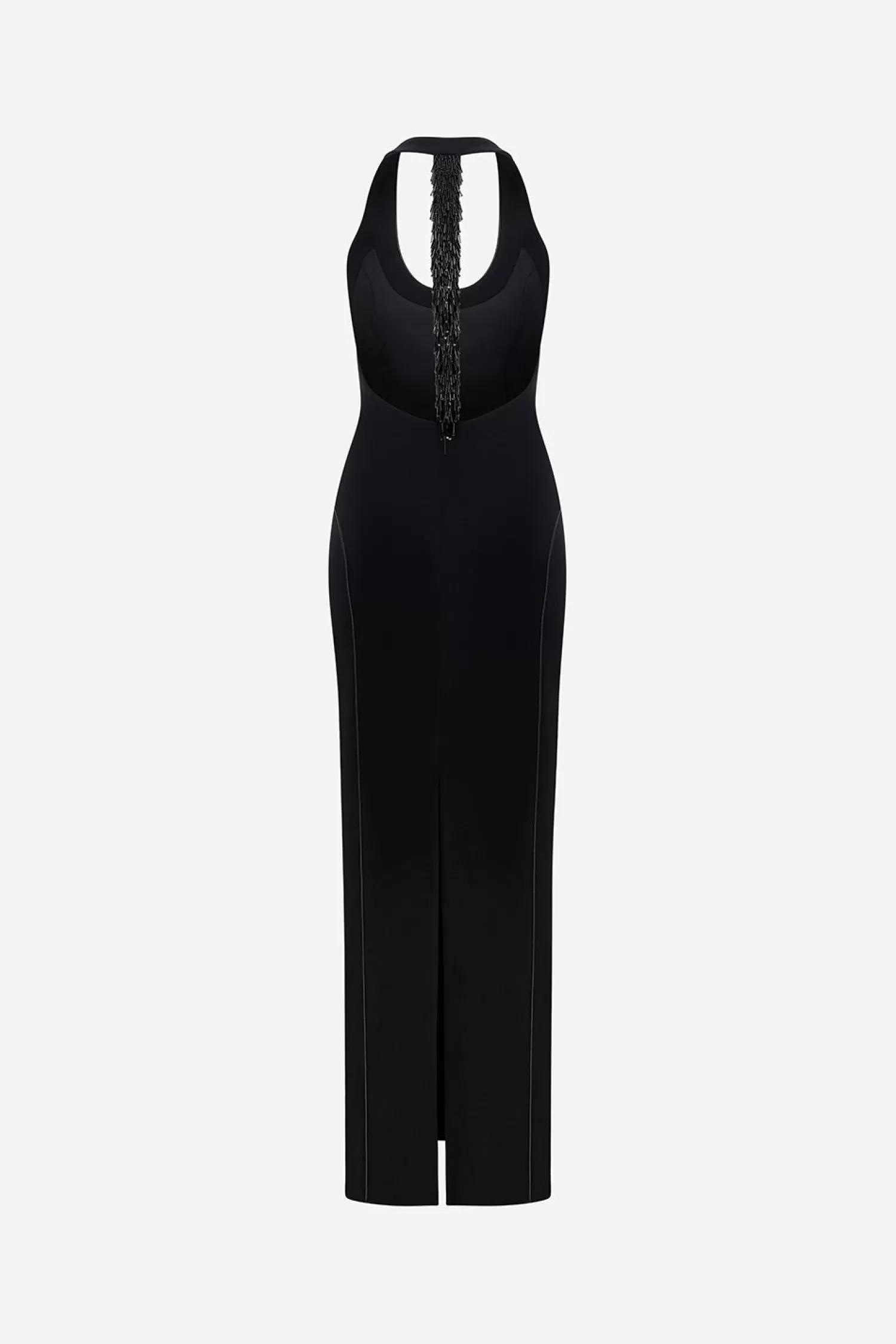 Online April - U Neck Beaded Fringe Detailed On Back Maxi Dress Fall/winter '25 | Dresses