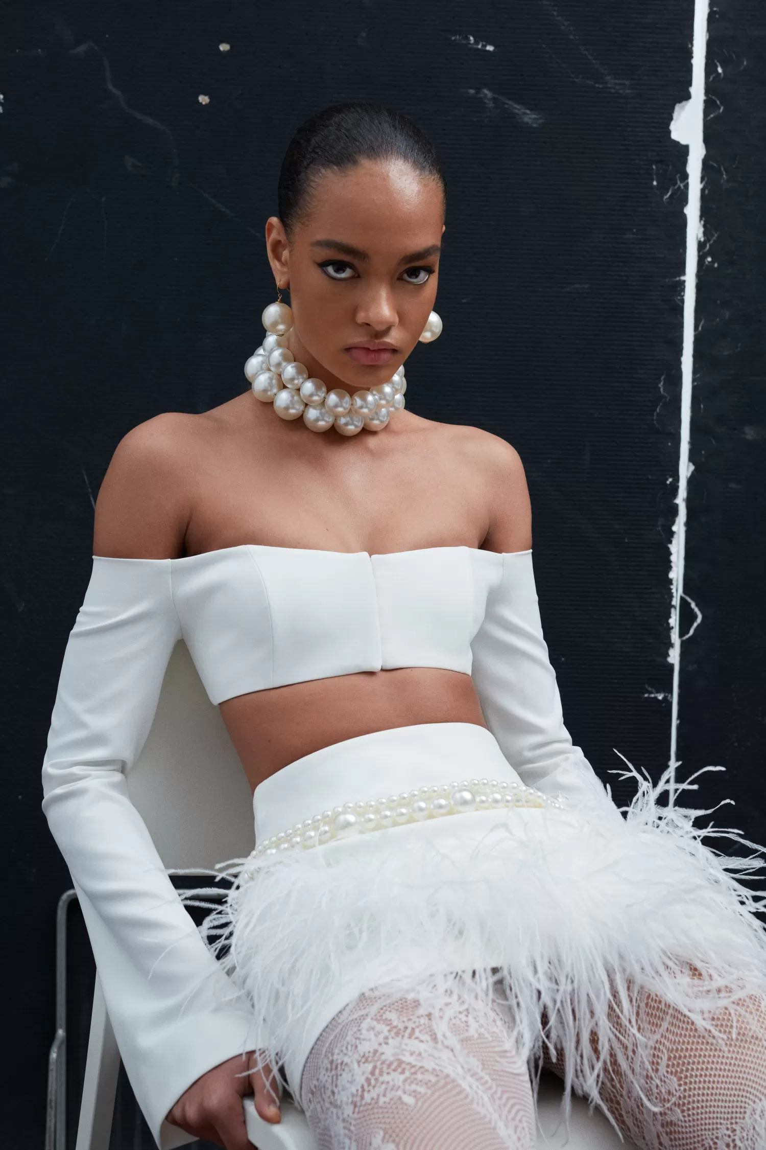 Hot Bianca - Off The Shoulder Crop Top Bridal | Tops