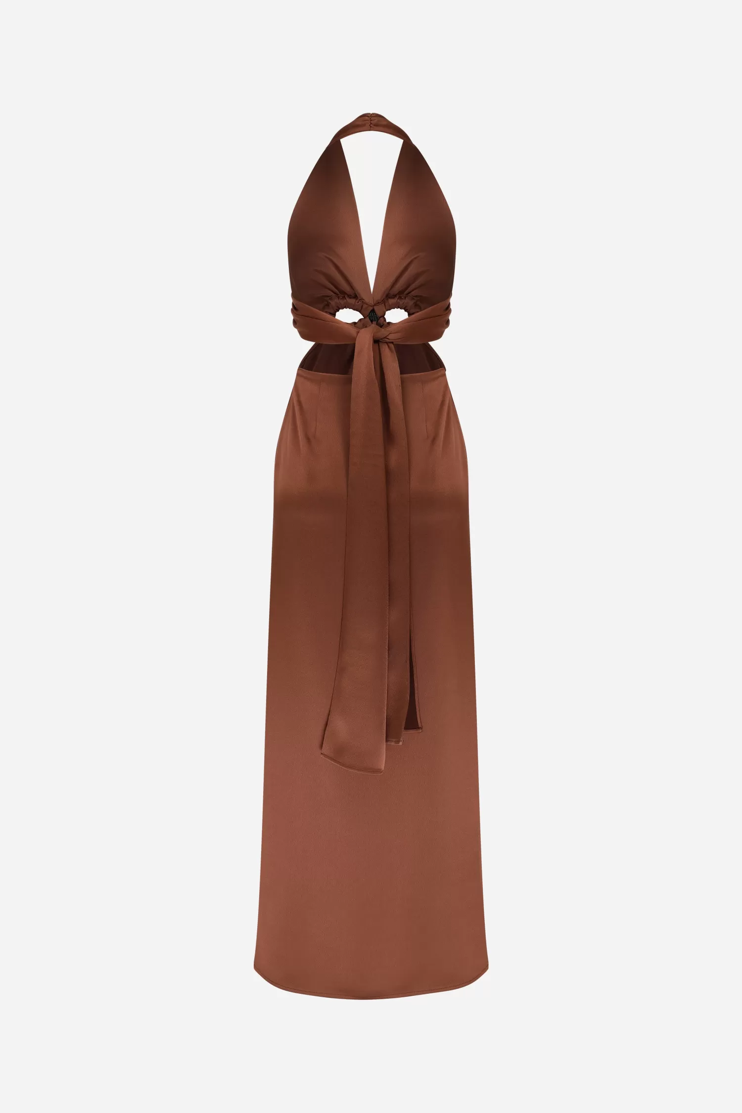 Clearance Dory - V Neck Satin Dress With Hanmade Accessories Spring/summer 24 | Dresses