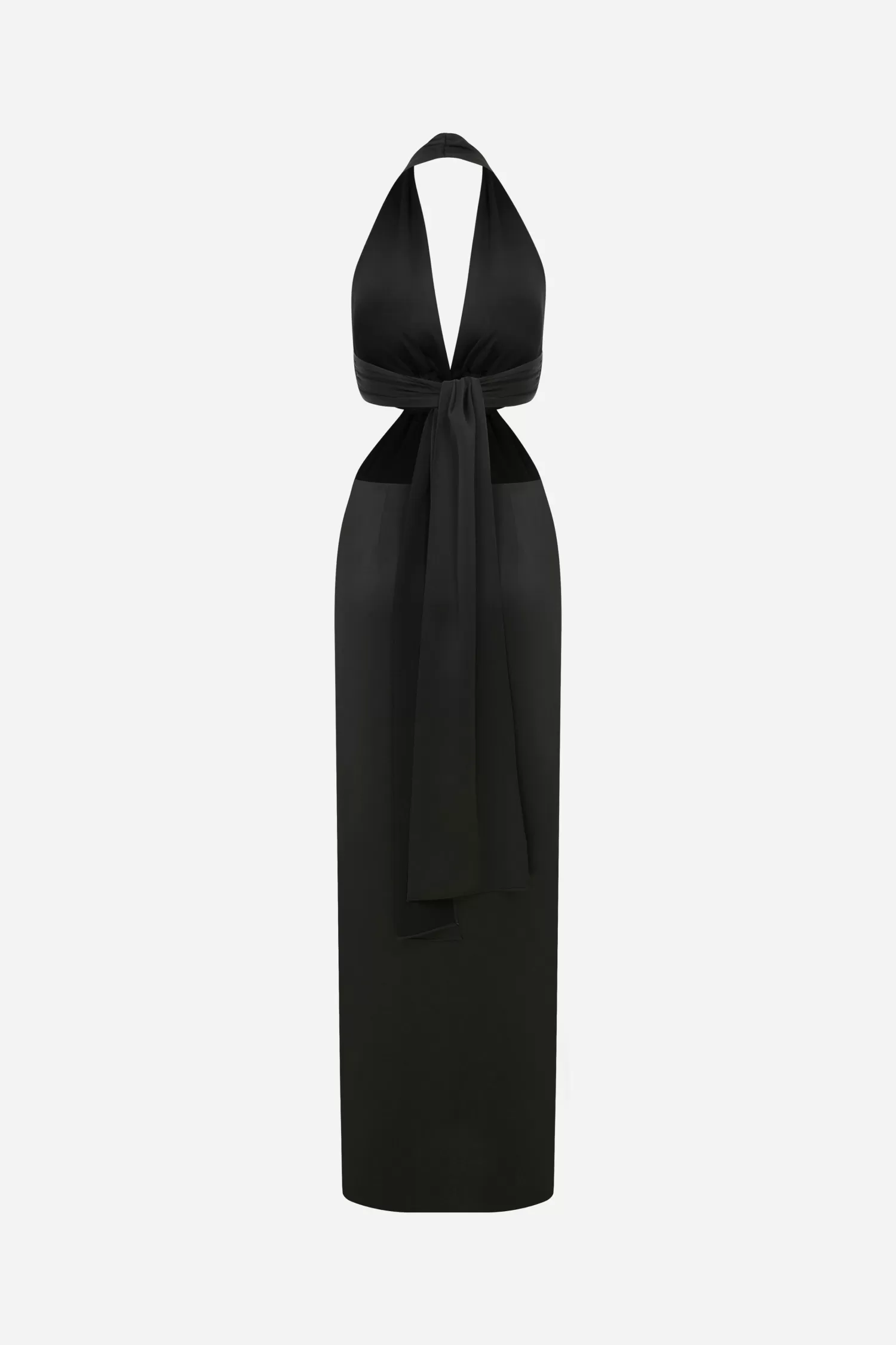 Outlet Dory - V Neck Satin Dress With Hanmade Accessories Dresses