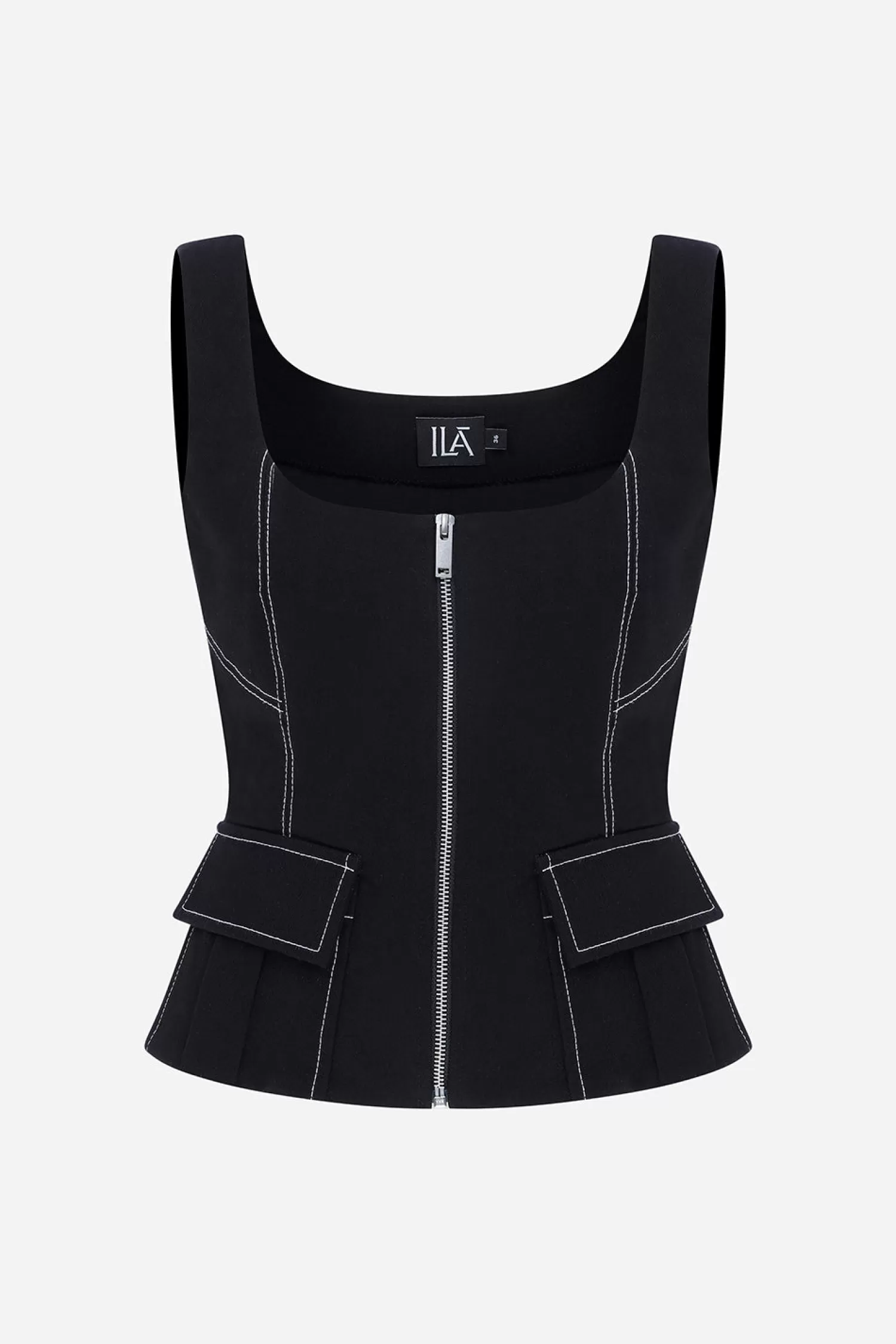 Flash Sale Gabrielle - Contrast Stitching Detailed Cargo Corset Fall/winter '25 | Tops