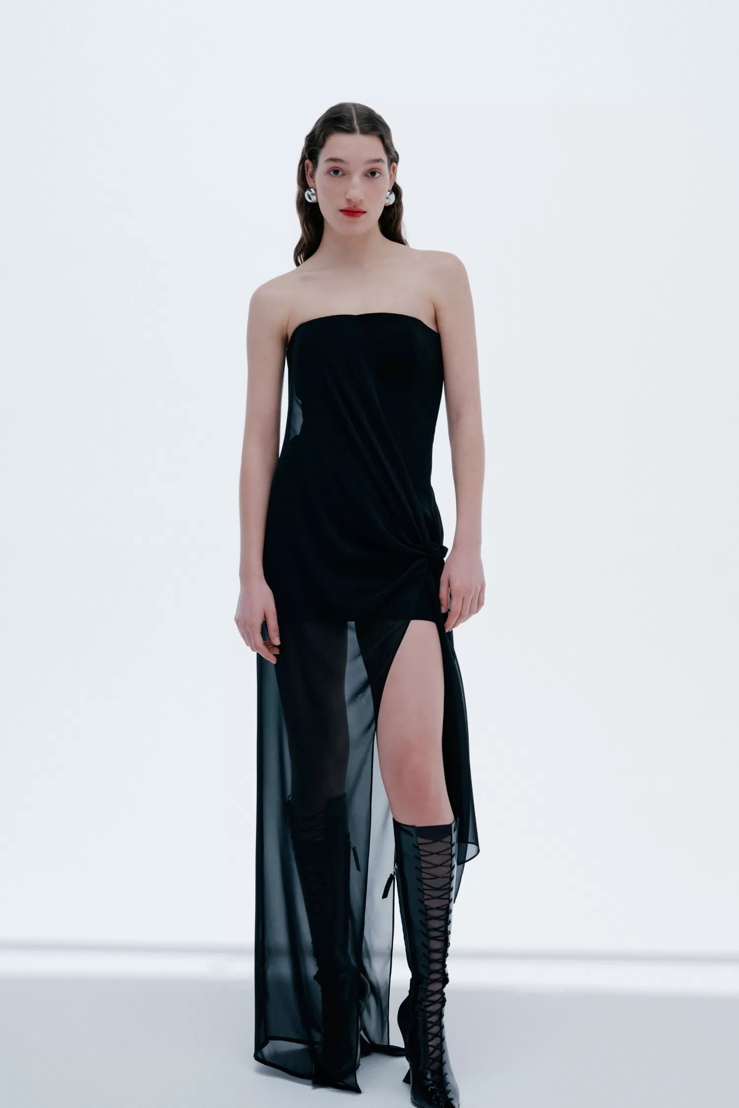 Online Georgia - Chiffon Knotted Maxi Dress Fall/winter '25 | Dresses