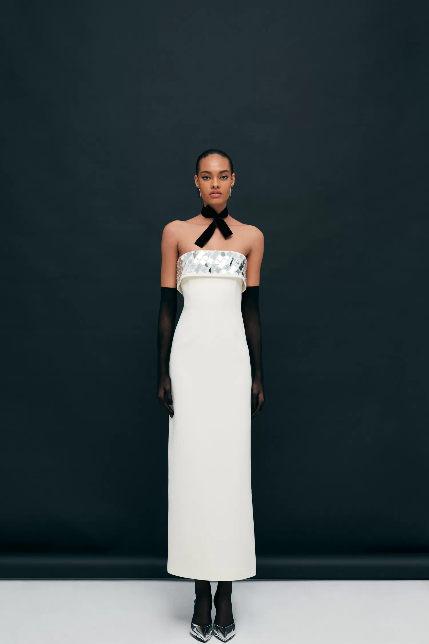 Shop Grace - Strapless Midi Dress With Hand Stitched Mirrors Bridal | Dresses