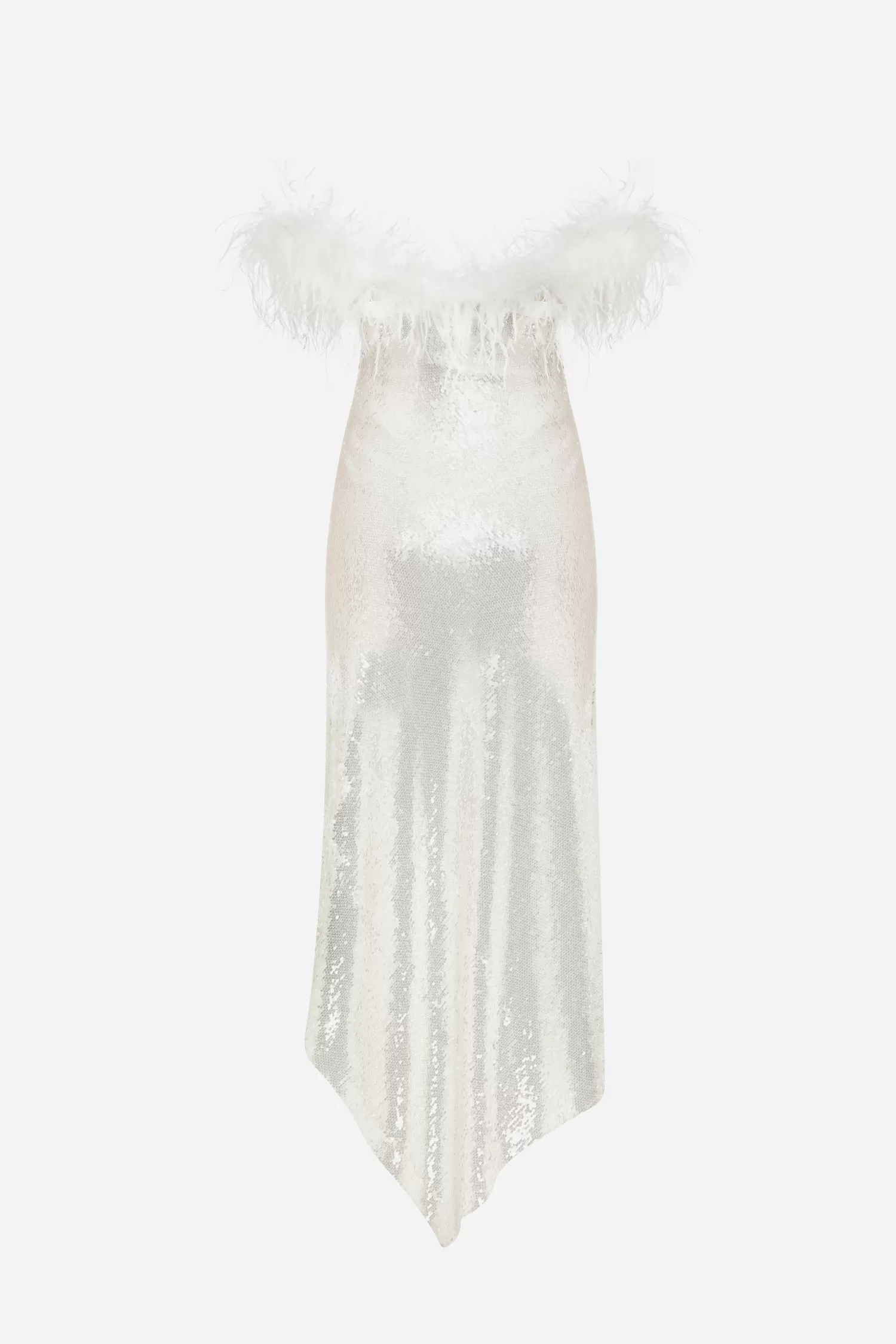 Store Janis - Strapless Sequin Dress With Feathers Bridal | Dresses