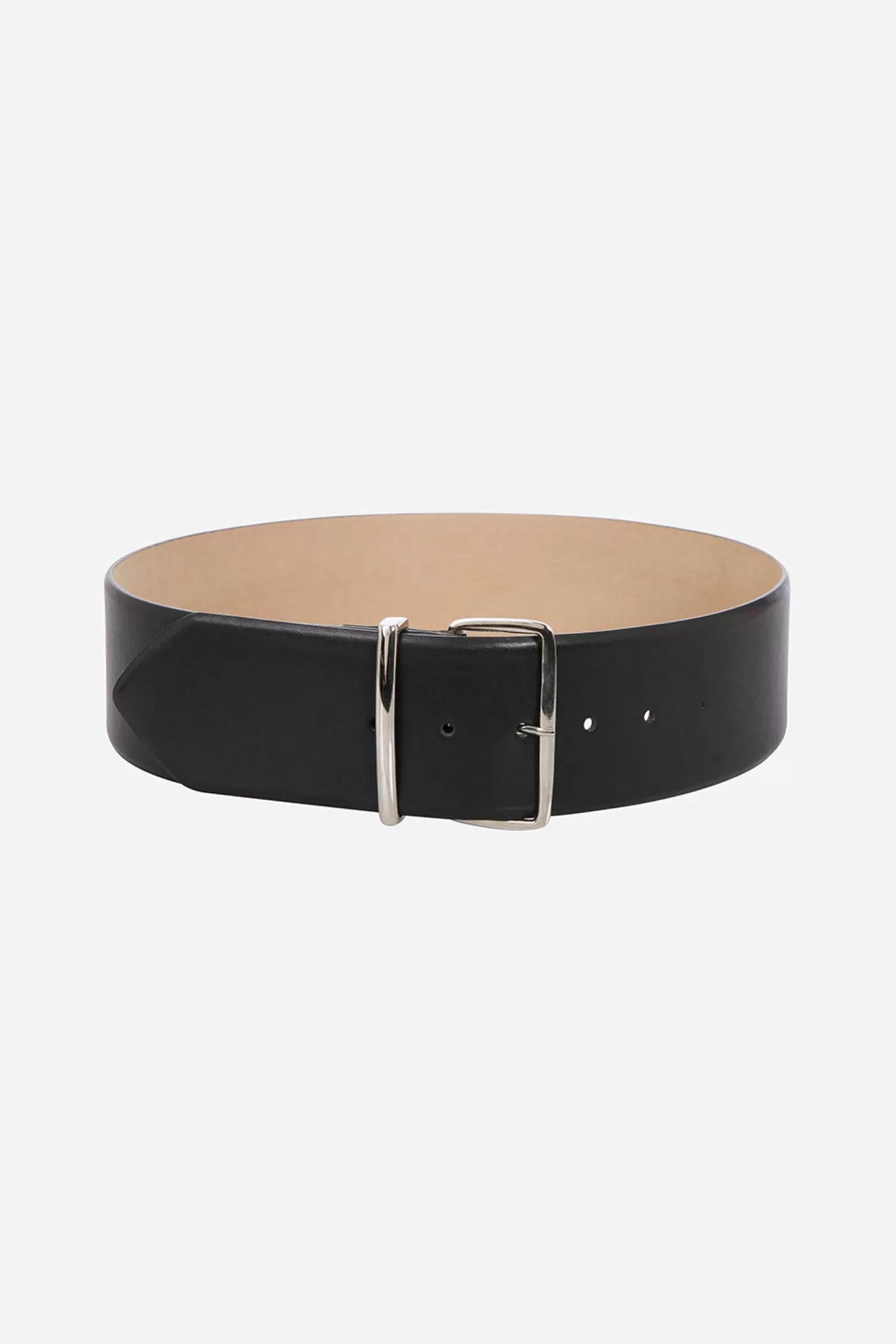 Shop Melanie - Wide Leather Belt With Silver Buckle Spring/summer 24