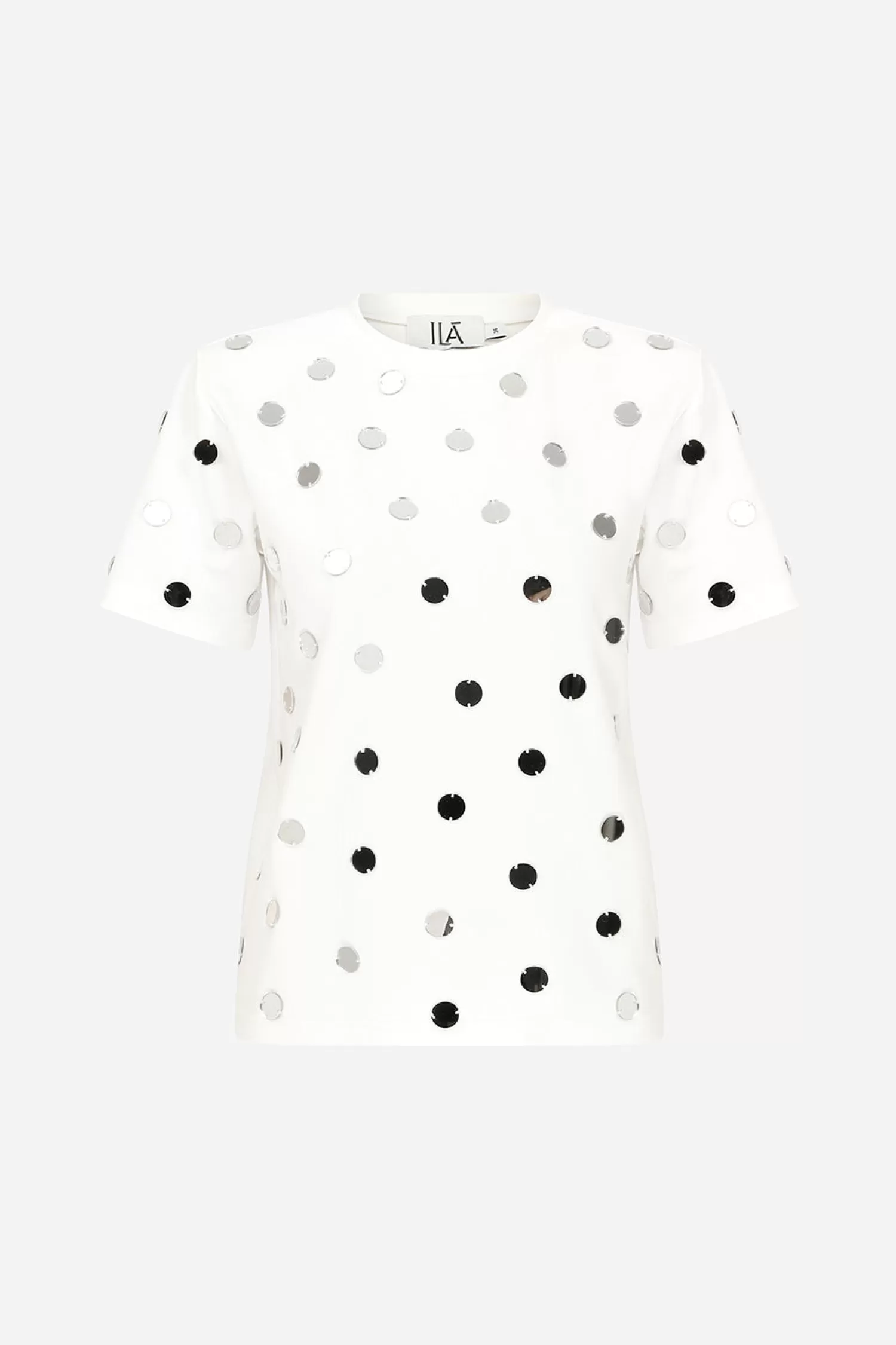 Cheap Miro - Handmade Mirror Detailed Tshirt With Shoulder Pads Spring/summer 24 | Tops