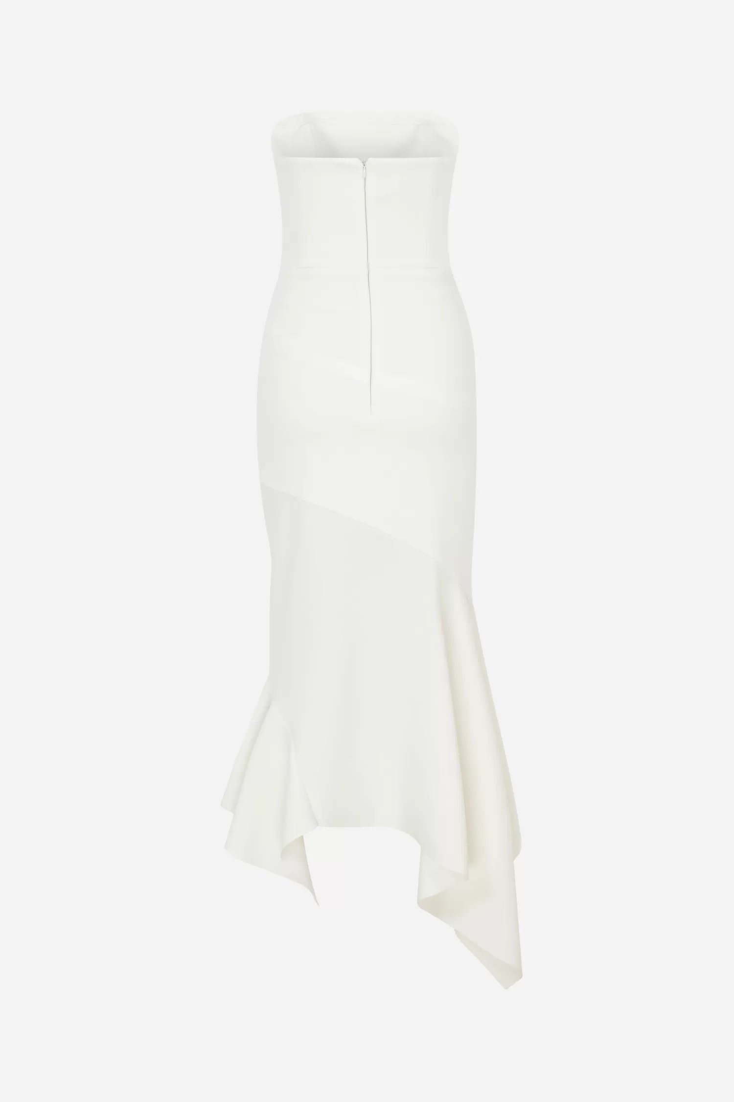 Shop Misha - Strapless Midi Dress With Bias Cut Skirt Bridal | Dresses