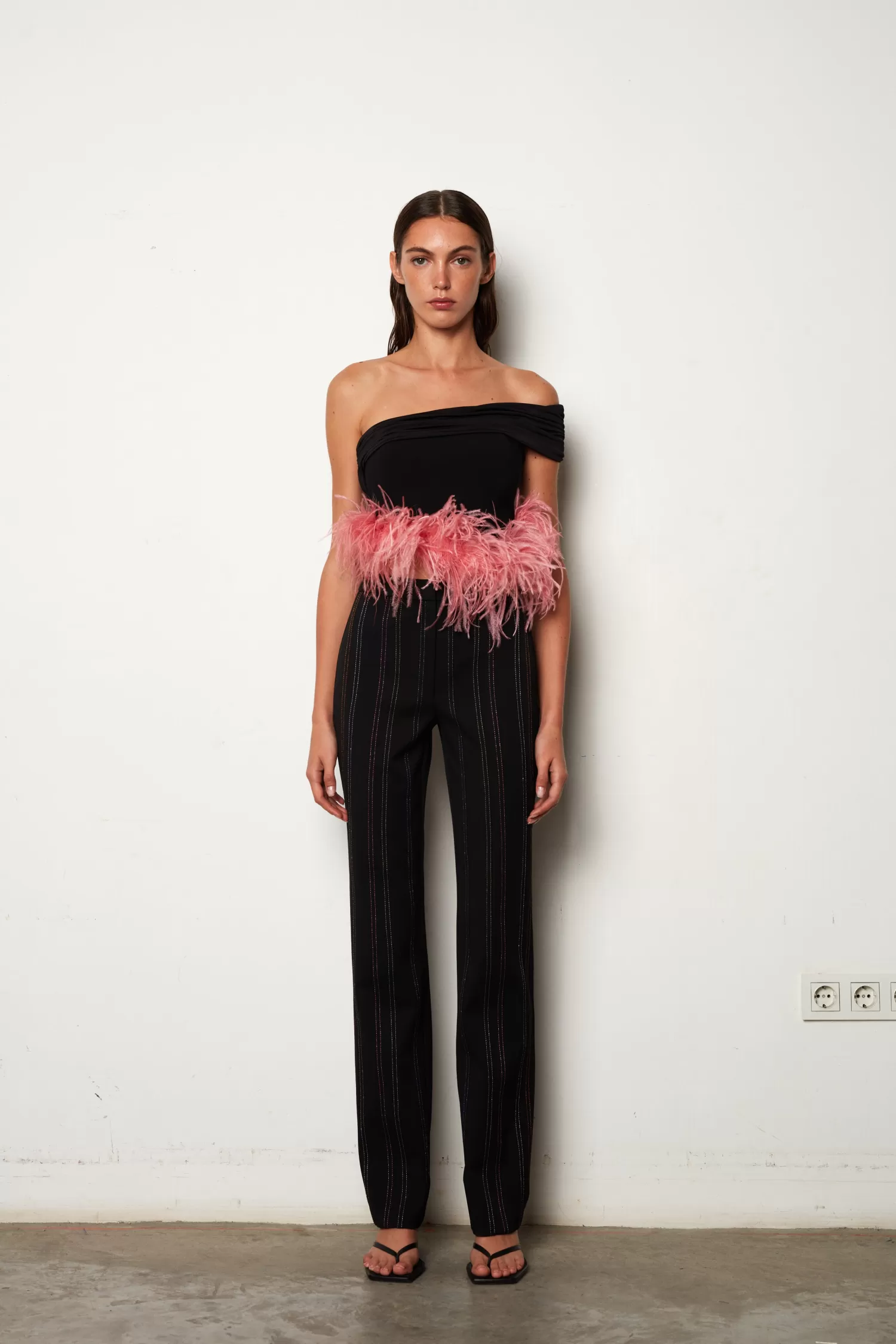 Cheap Onika - Off-The-Shoulder Top With Feather Embellishment Resort 24 | Tops