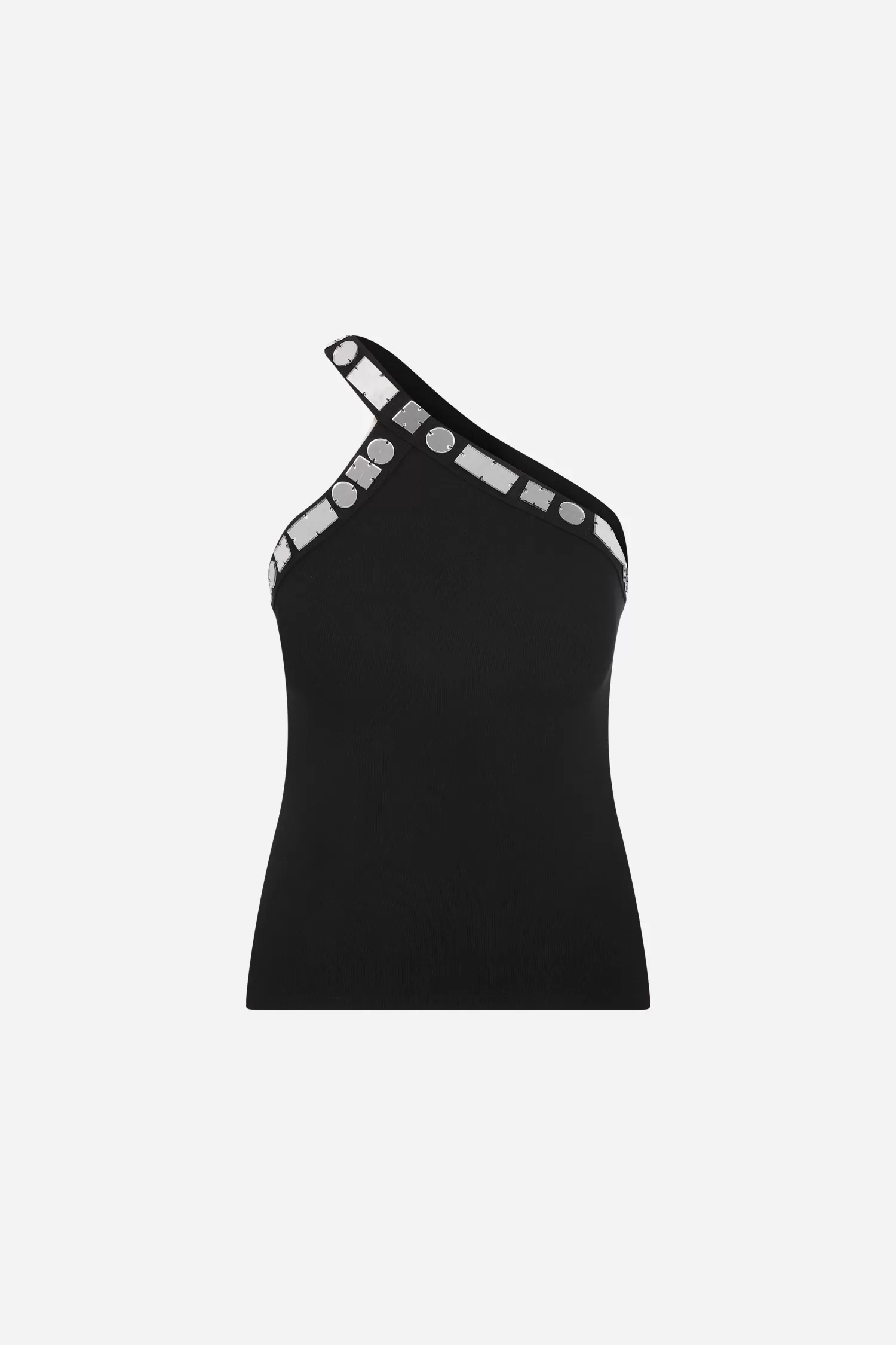 Sale Vanessa - One Shoulder Tank Top With Hand Stitched Mirrors Resort 24 | Tops
